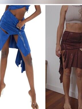 Nwot coucoo Upsala Skirt In Shiny Cocoa Tamarins Xs S